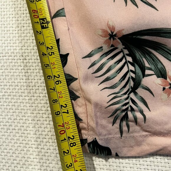 Guess High Waisted Wide Leg Belted Palazzo Pants Pink Floral Print Size Large - Picture 9 of 13